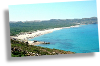Litorale Fontamare e spiagge nella costa del sulcis iglesiente