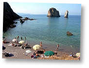 La spiaggia di Portu Banda a Nebida