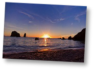 Spiaggia a Nebida in Sardegna durante il tramonto